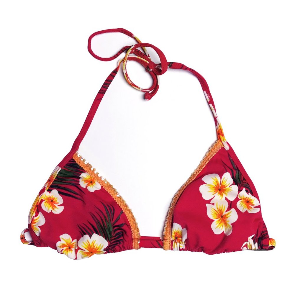 Rampage Swim Hawaiian Floral Print Bikini Top